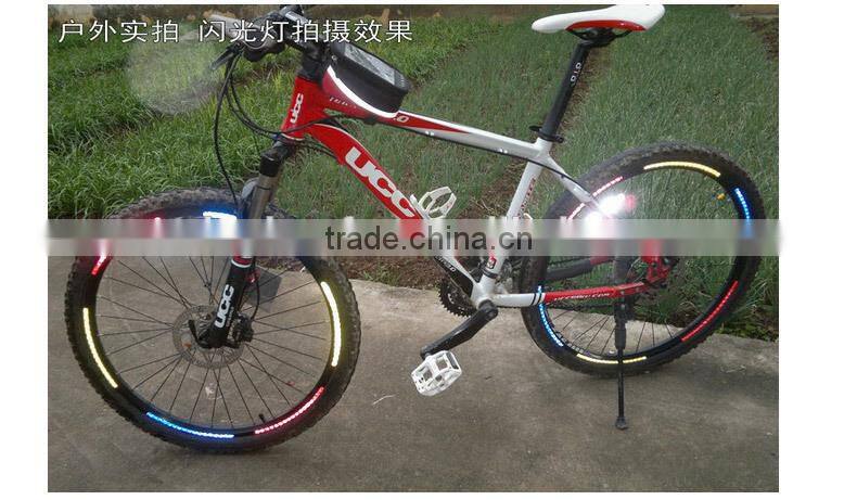 DIY reflective sticker on bike wheel
