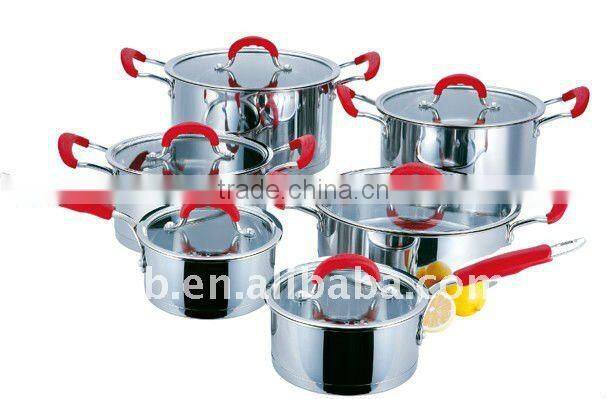 Stainless steel high-quality 12pieces cooking pot set