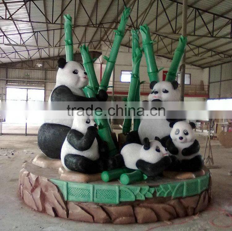 Fiberglass panda mascot sculpture