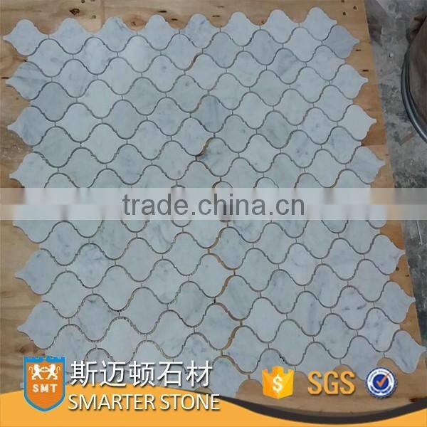 Carrara white marble lantern mosaic tile backsplash for flooring