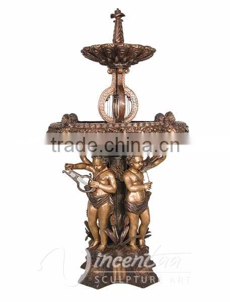 Garden art craft bronze children water fountain