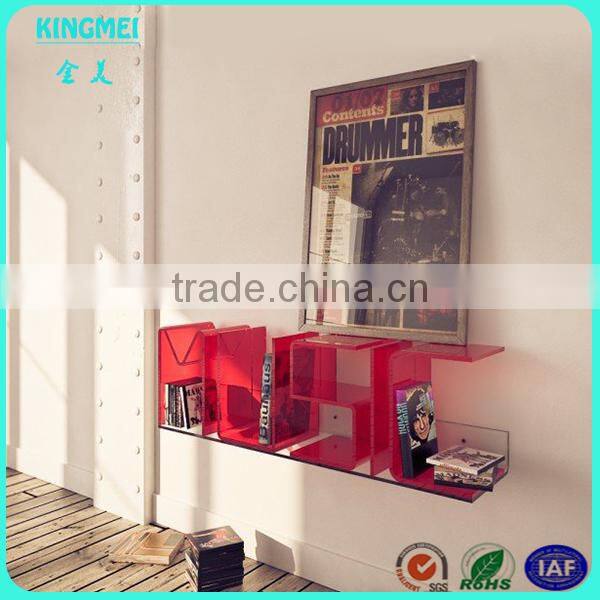 Custom Best quality clear acrylic plexiglass bookshelf