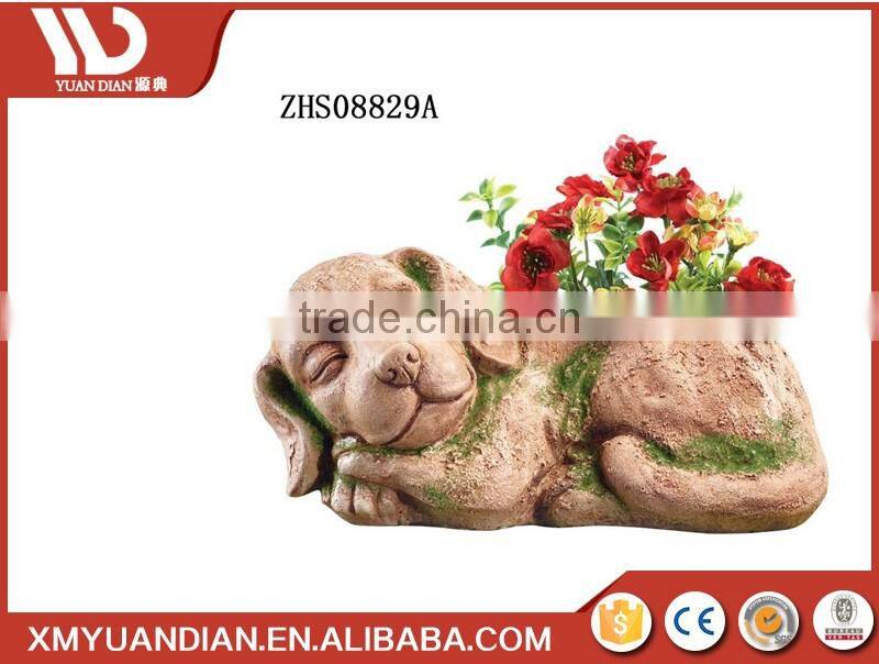 Resin Garden Dog Flowerpot,Bonsai Pot,Plant Pot
