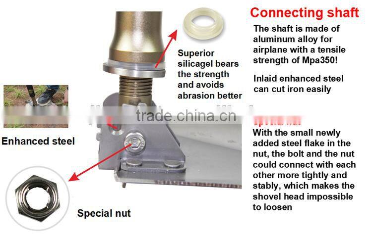 2015 New Concept Outdoor Multifuction Automotive Tools with Shovel Knife Hammer and Hoe
