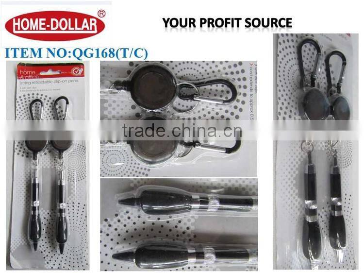 Top quality customized promotion plastic extensible ball pen with key holder