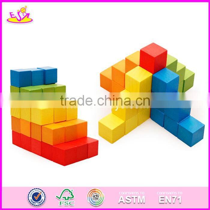 2017 new design 100 pieces kids preschool building toy wood blocks for sale W13A130