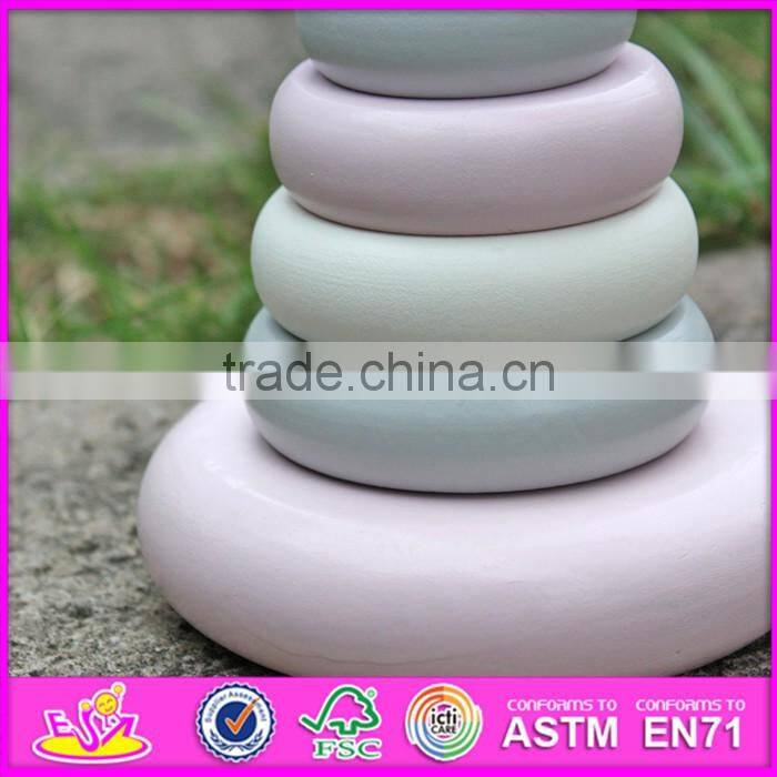 2016 new design crown wooden stacking rings toy for toddlers W13D129