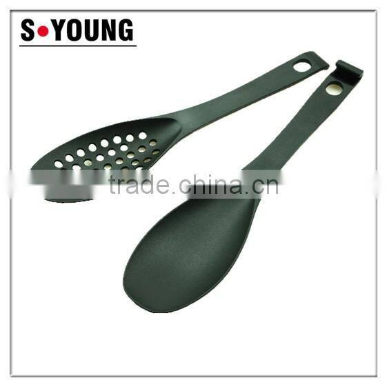 35024 Separable nylon Kitchen Tongs BBQ Cooking Food salad Tongs with spoon