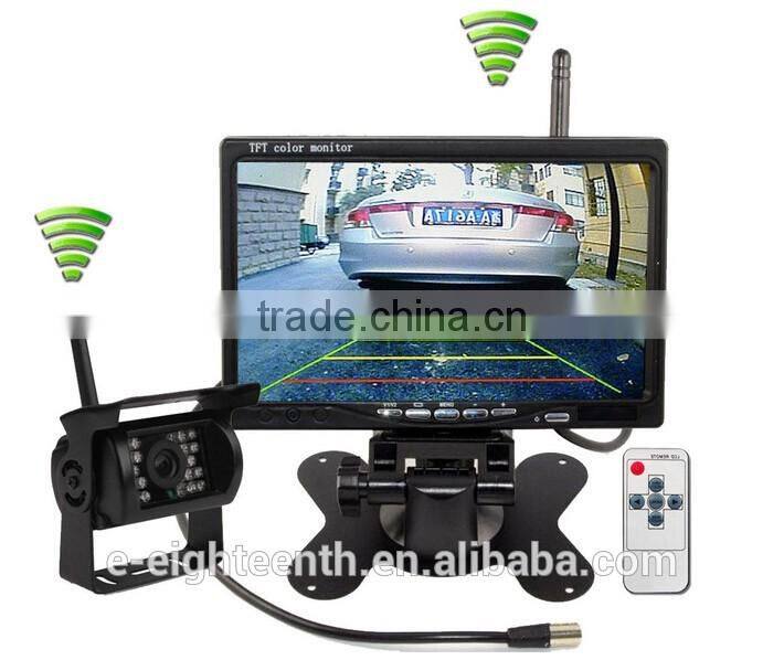 2016 Wireless HD 7" Monitor Car Rear View Reverse Camera for Truck Trailer 2x Antenna