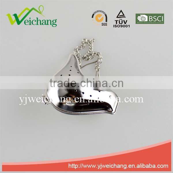 WCJ463 Good quality Hot sale Stainless Steel Bird Shape funny shape Tea Ball Tea Infuser with tray