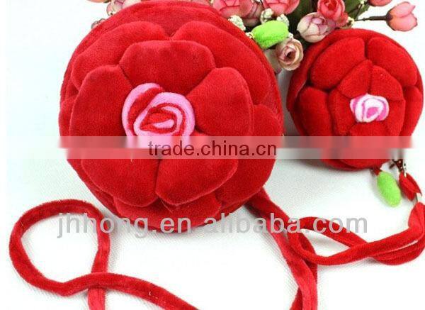 Plush Roses Change Purse/Wallet,with three-dimensional ca