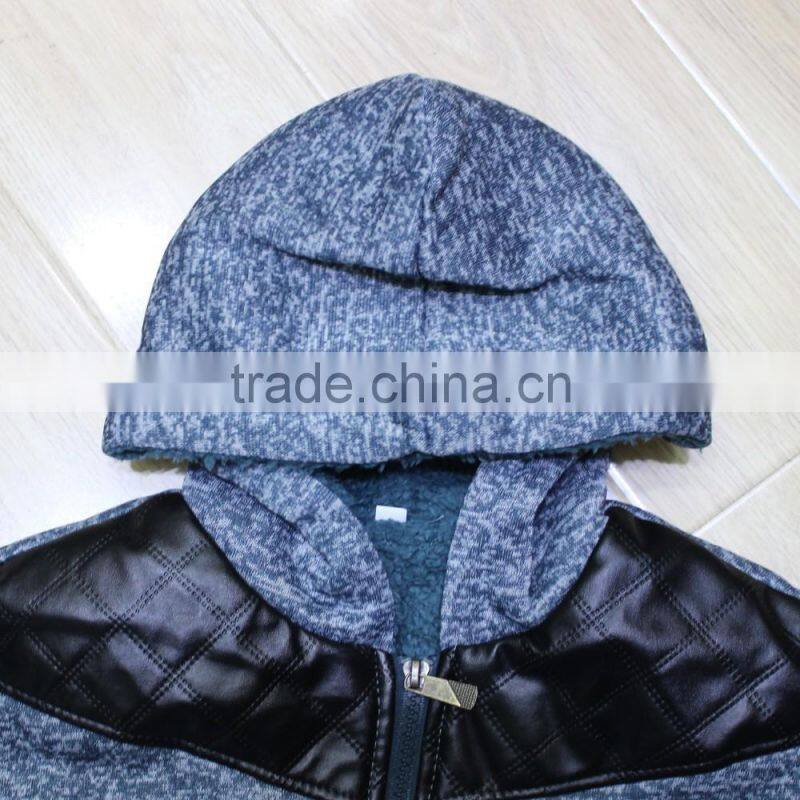 2017 Stock Lot AB yarn fashion hooded kid tracksuit