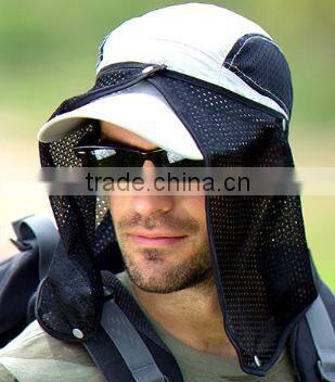 White gauze male mosquitoes in summer bees neck guard covered face fishing hat man sun hat covered face outdoor sun hat