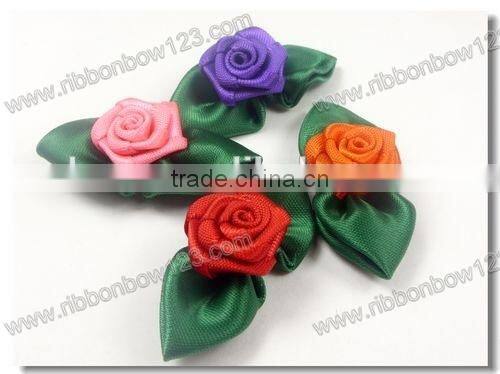 fashion new decorative garments handmade flowers/pure handmade ribbon flowers for Bra
