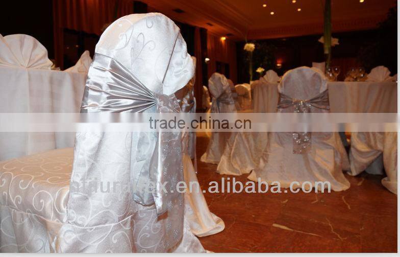 standard white damask chair cover