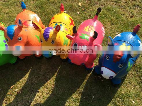 2016 SHUOYANG pvc milk cow jumping toy hopper jumping bouncy animal for sale