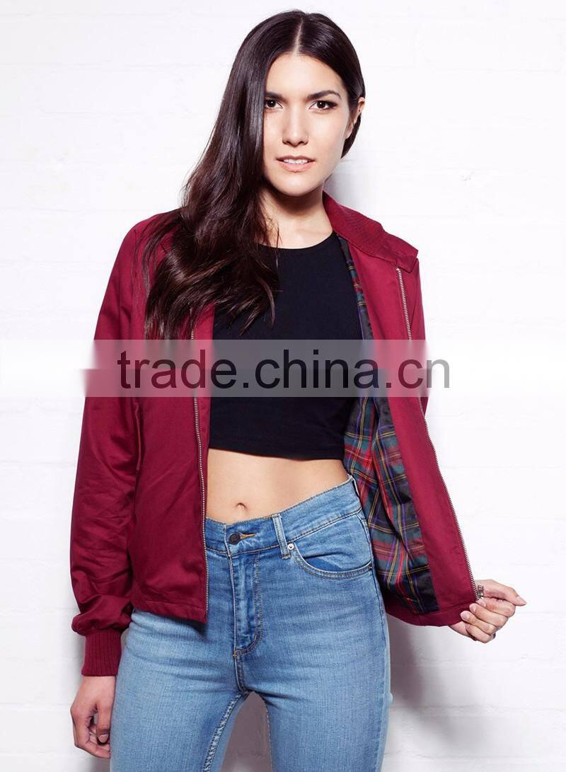 women winter harrington jacket model red jacket women wholesale China