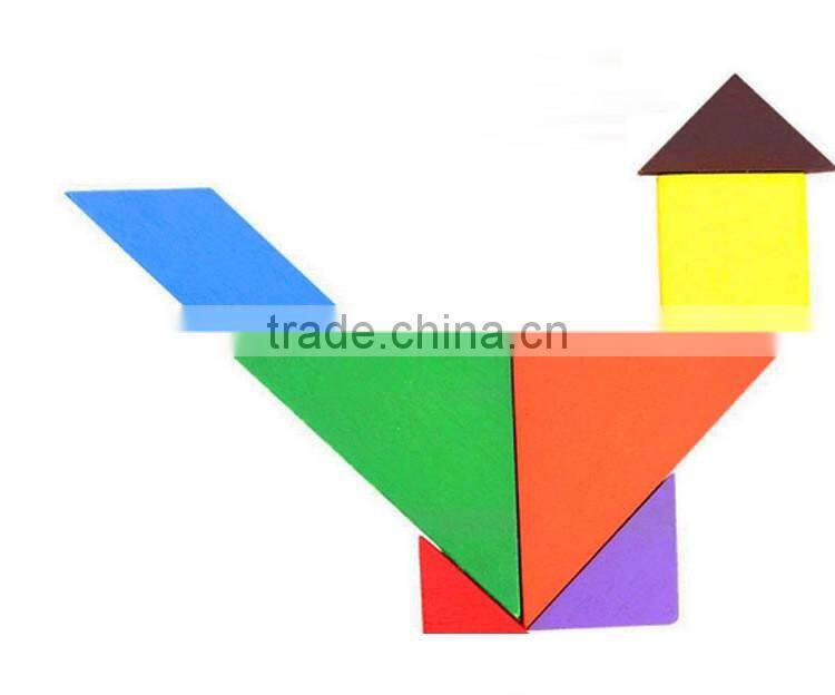 wooden tangram toy wooden seven-piece puzzle toys, wooden classic toys