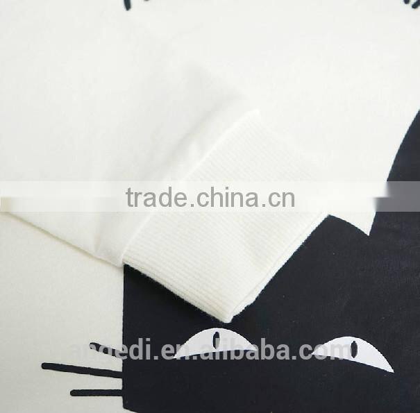 Cat pattern cool design wholesale kids custom made pullover sweatshirt hoodies