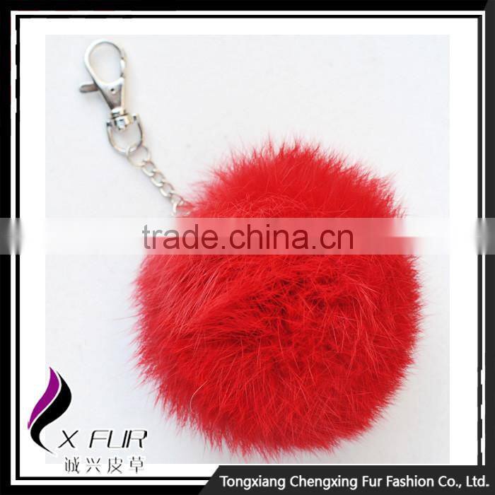 CX-R-36 Cute High Quality Genuine Rabbit Fur Ball Key Chain Keychain