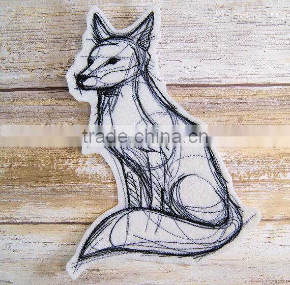 Custom high quality embroidered Cat demon, fox demonpatch for clothes embroidery patch made in china choose size/color