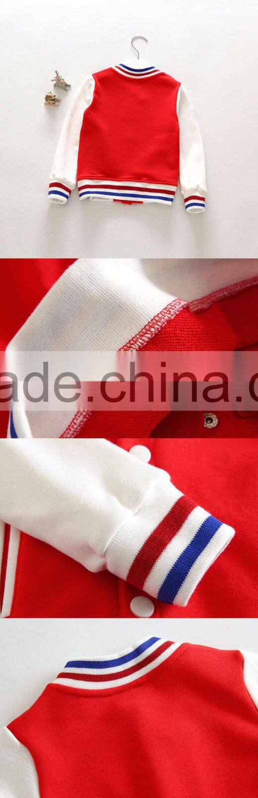 Fashion cheap knitted long sleeve kids blue softball wear baseball jacket