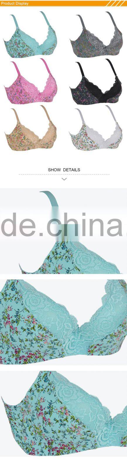 HSZ-58071 Top Brand Women Sexy Bra Underwear Printing Design For Ladies Extreme Push Up Bras