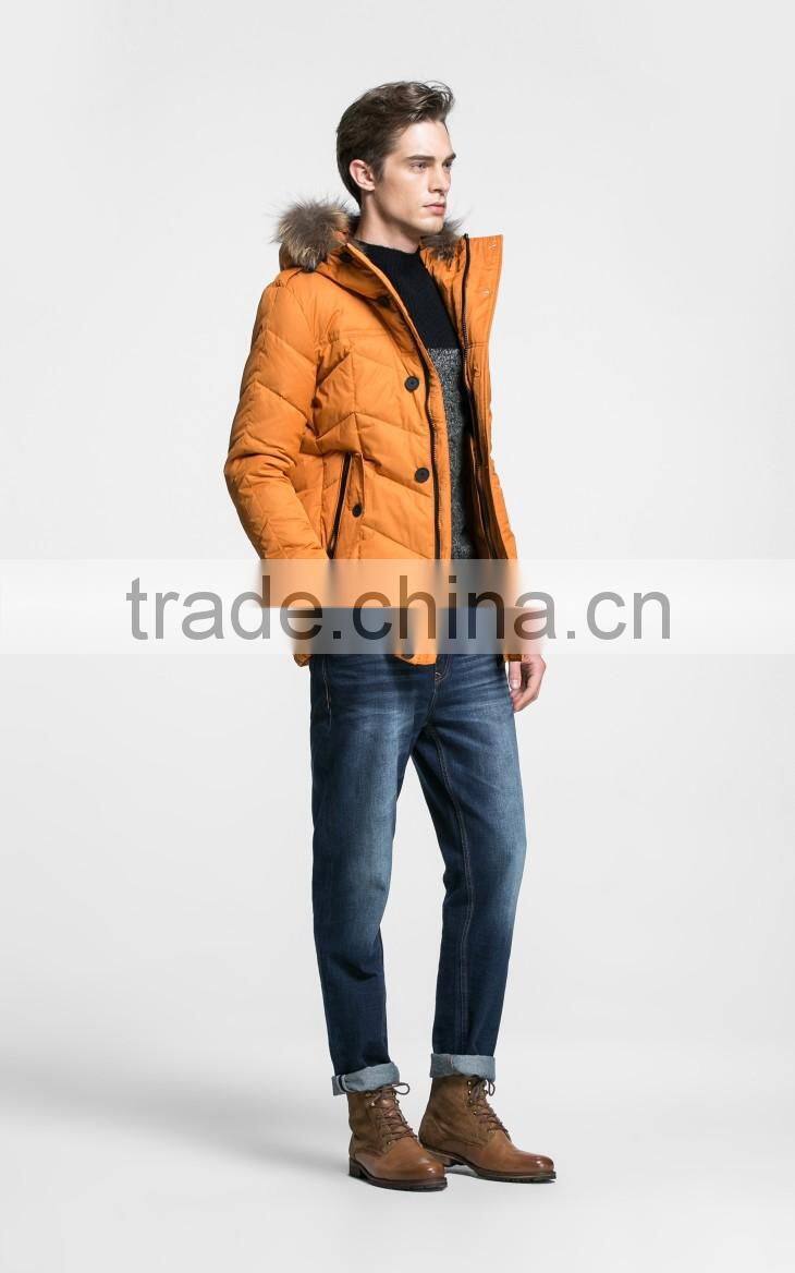 Zipper Double Layer Front Men's Business Quilting Padding Jacket For Winters