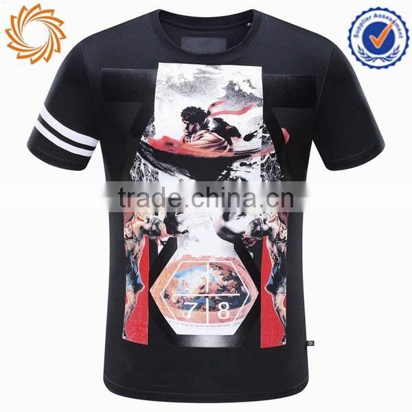 Mens 100% polyester sublimation printing mma t shirt