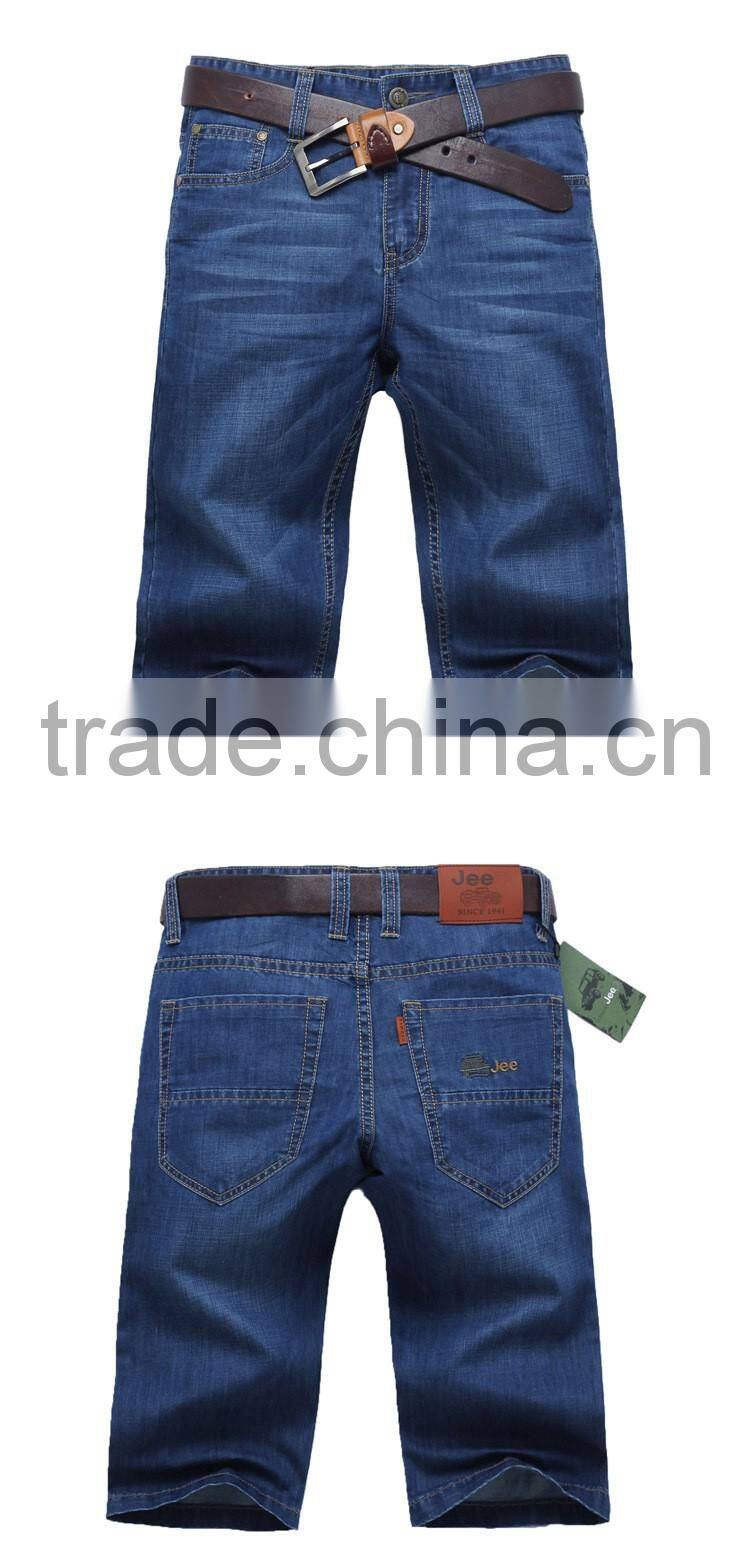 2016 Hot Style Men Short Denim Jjeans Blue Shorts Half Pants