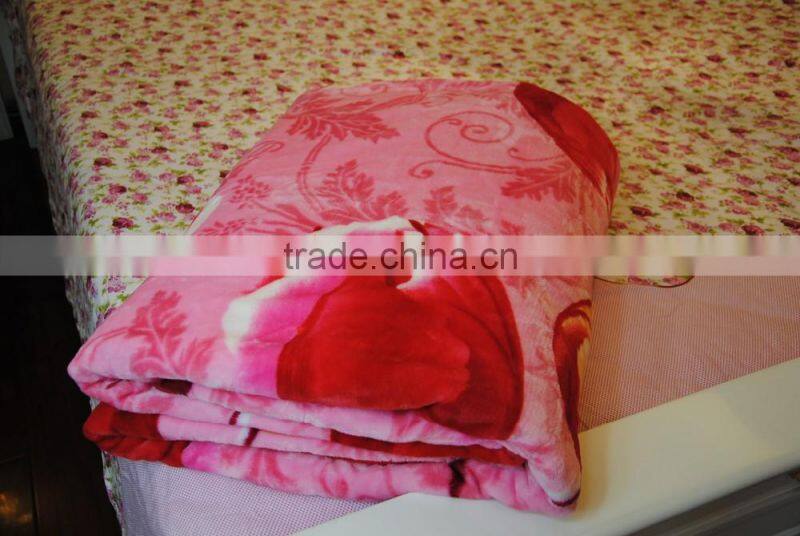 Super warm 100% polyester raschel blanket