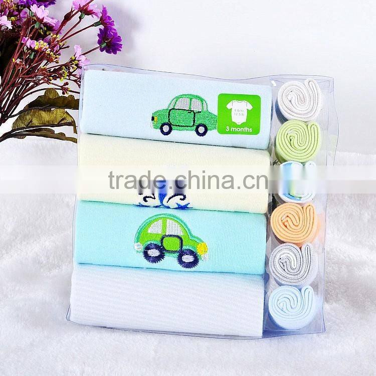 plain baby rompers/baby short sleeve rompers/rompers with kerchief