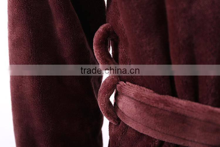 Factory Wholesale Royal Plush Flannel Fleece Bathrobe Sleepwear