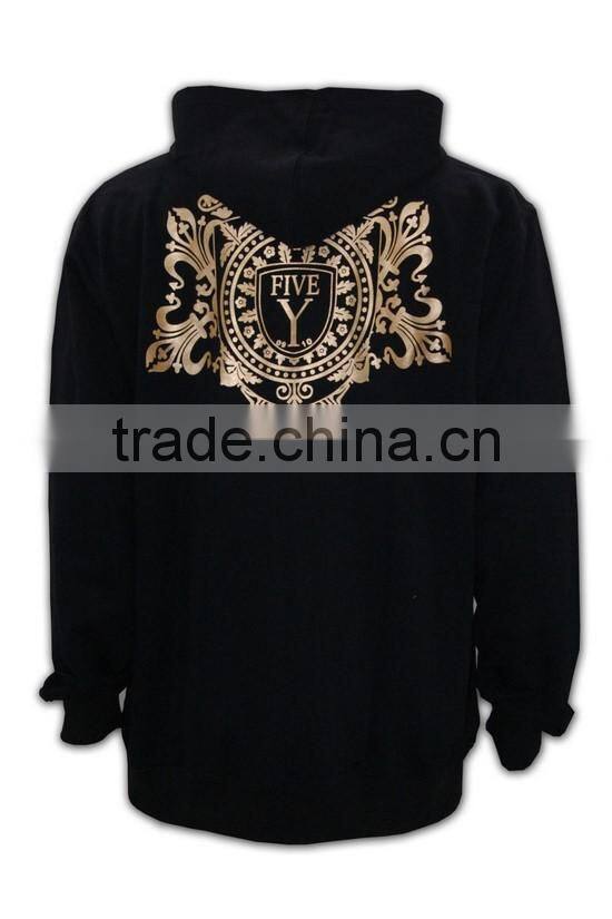 China manufacture high quality black fashionable mens plain colored hoodies