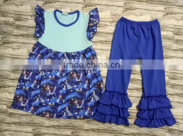 wholesale sleeve doughnut tunic matching ruffle pants set baby girl fall winter boutique outfits