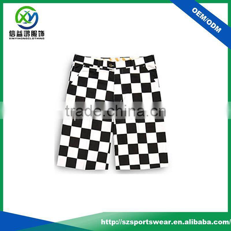 customize Dry fit performance white-black plain men golf shorts 2016