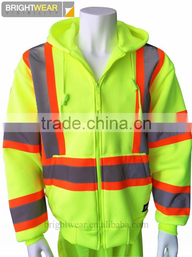 100% polyester Contrast safety sweatshirt with reflective tape meet AS/NZS 1906.4:2010