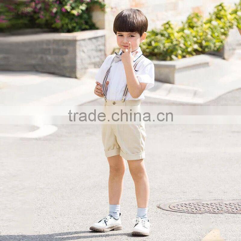New Fashion Boys Suspenders Pants Set School Performance Boy Clothes Set Fancy Children Wear B-NB-CS905-26
