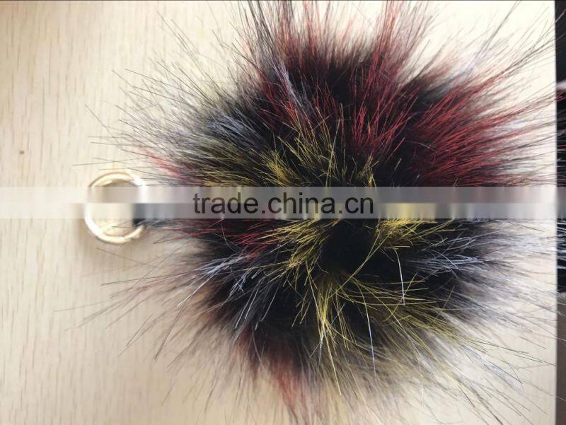 100%Manufacturers wholesale multicolor 15 cm raccoon hair bulb
