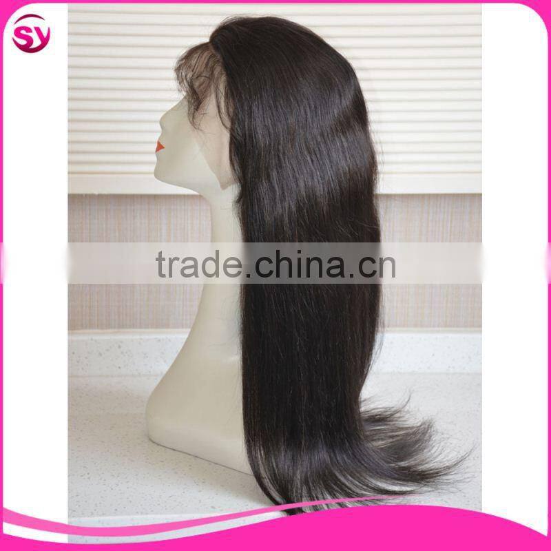 High quality body wave natural black Brazilian Human hair lace front wig