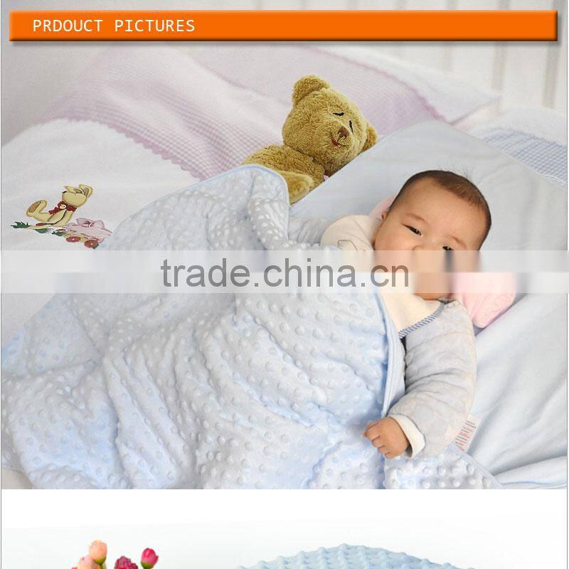hot sale polyester new born thermal embossed micro fleece muslin baby blanket