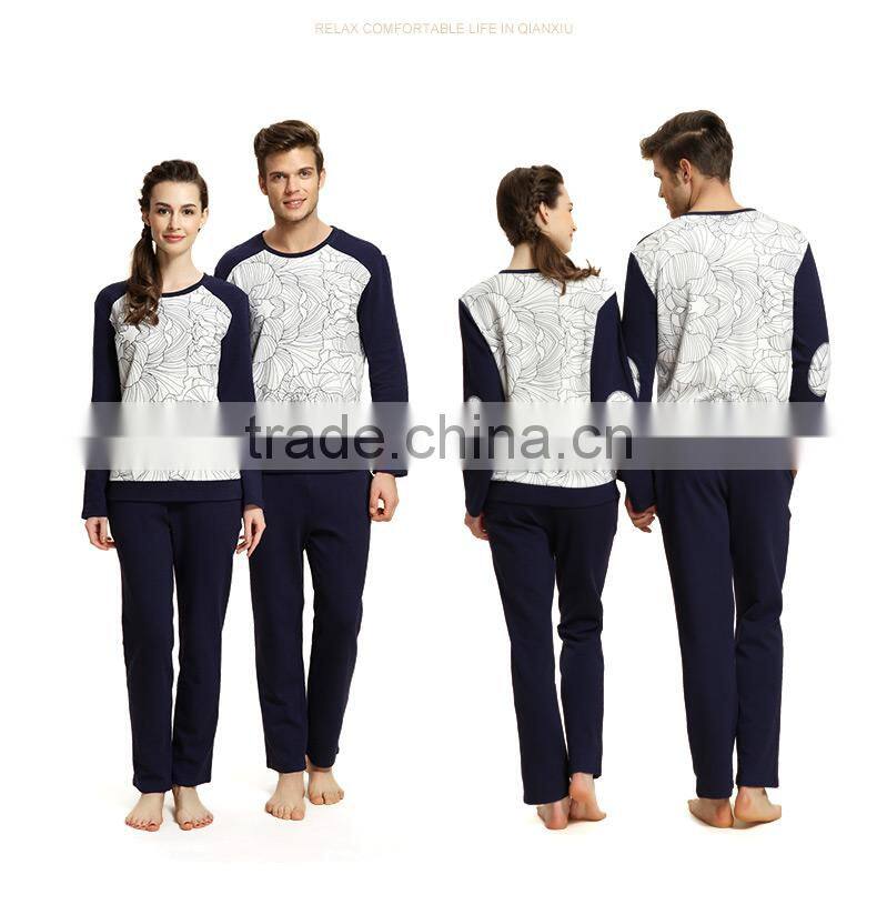 New Products Qianxiu Men Long Plain Fabric Cotton Popular Pajamas