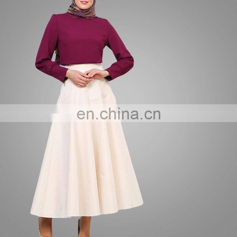 Islamic Long Maxi Skirt Muslimah Chiffon Lengh Skirt Arabic Women Dress Wholesale Ethnic Clothing Muslim Abaya Muslim Skirt