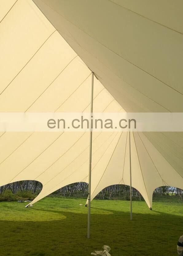 Beige 25x14m big three peak star canopy tent used for 100 people party/event/trade show with factory price