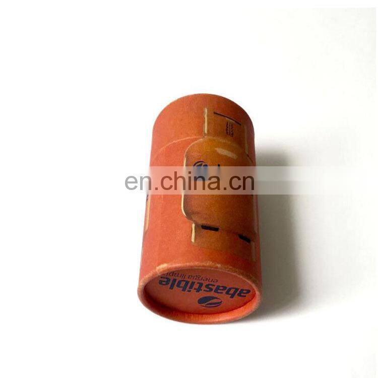 Manufacturer wholesale luxury carboard paper orange printed hat round box for tea tube packaging Box with Roll