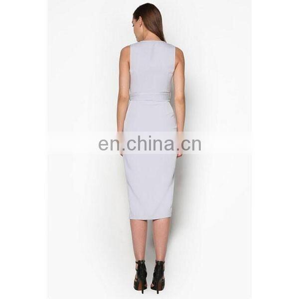 Sexy dress for women fashion design lady high slipt v-neck bodycon dress