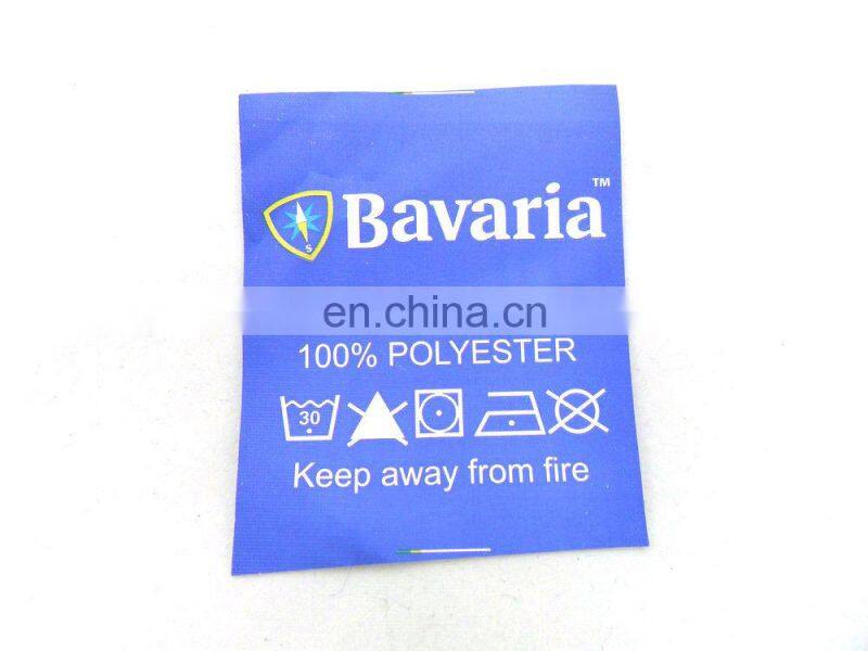 wholesale garment woven label / tag / customized clothing satin / silk printing labels silk screen care label