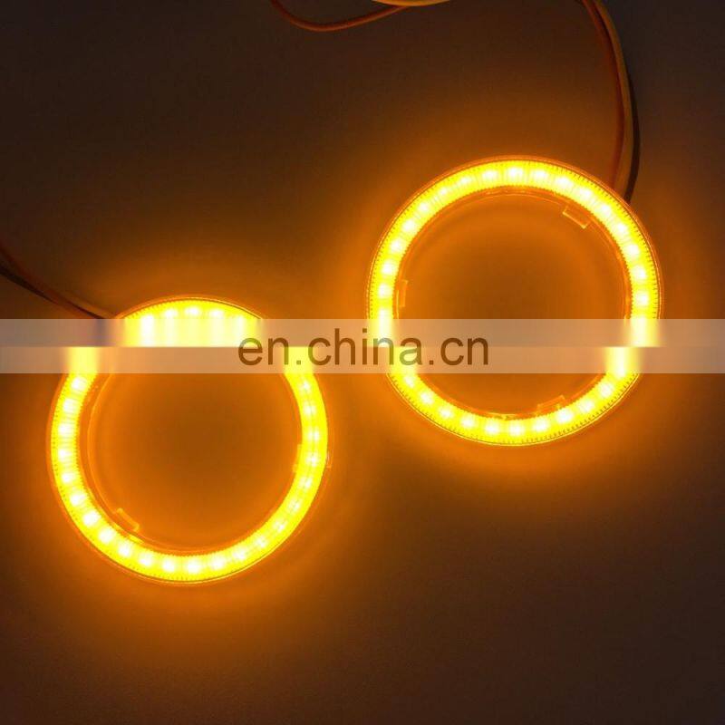 dual color COB LED angel eye halo ring white yellow