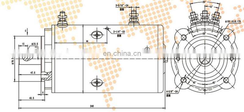 W9144 electric DC forklift motor 1.5kw 12V 82-6868-2