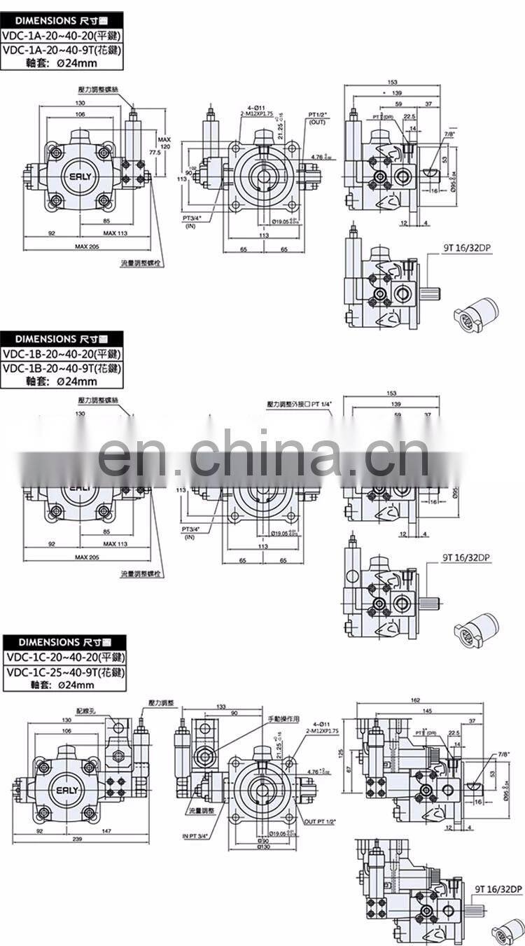 Trade assurance VDC-1A series hydraulic variable displacement vane pump VDC-1A-F40A-20 VDC-1A-F40B-20 VDC-1A-F40C-20